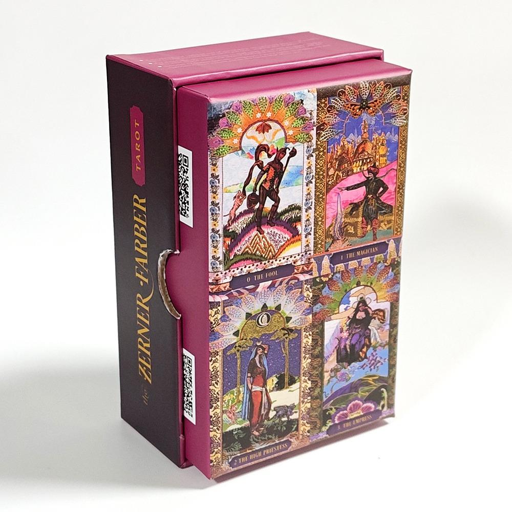 Pachetul de Tarot The Zerner-Farber cu Dublă Gravură, 78 de Cărți de Tarot cu Artă Colaj, Instrument Spiritual de Divinație în Cutie Rigidă 10.5*6cm