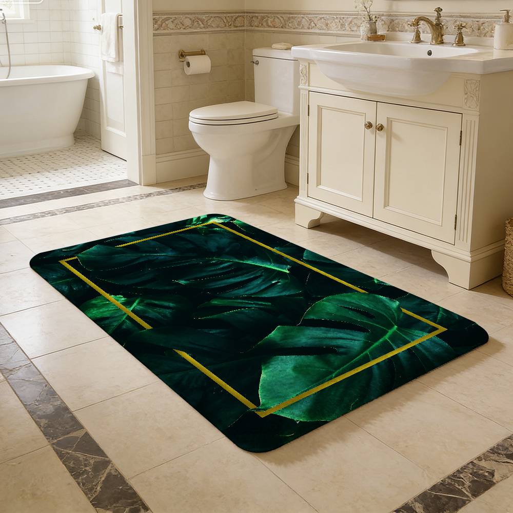 Monstera Deliciosa Decorate Entrance Door Mat Nordic Style Bedroom Living Room Doormat Home Balcony Anti-Slip Modern Home Decor