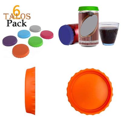 6Pcs Can Stopper Good Sealing Multifunctional Washable Practical Silicone Beer Can Stopper Bar Accessories
