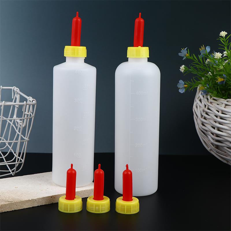 For Calf Piglet Sheep Goat Farm Animals Drinker Feeder 400/500Ml Lamb Milking Feeding Bottle With 3 Rubber Nipple Pacifier