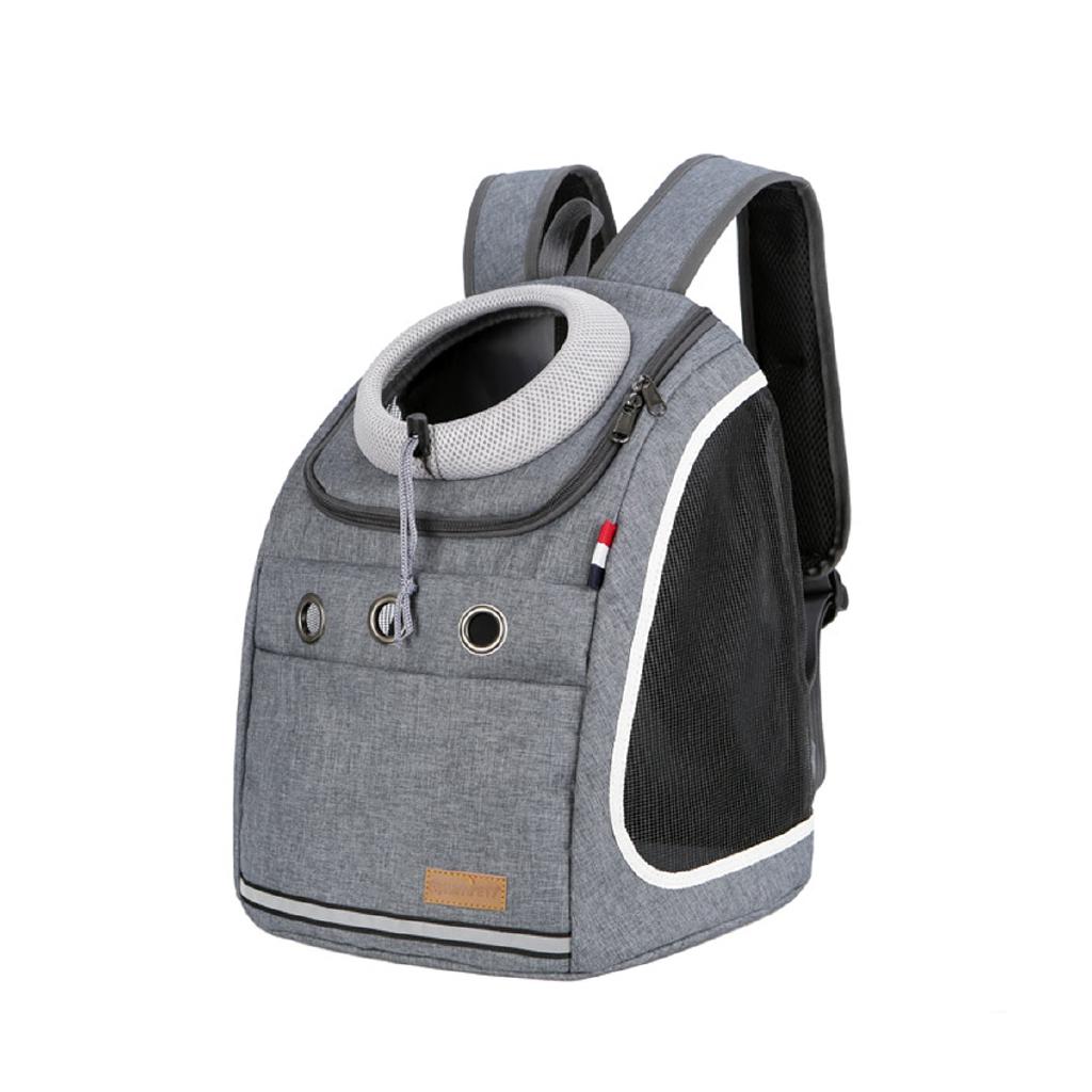 

37x24x42cm Strong Double Shoulder Pet Service Dog Backpack Outdoor Cat Travel Carrier Backpack Portable Pet Bag Mesh Head Backpack for Dogs серый