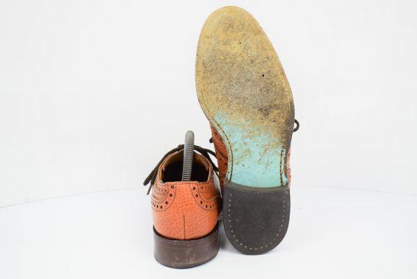 Wyprodukowano w Anglii / ARCO Obuwie Bezpieczne Skórzane Buty Wingtip z Podnoskiem Stalowym Brązowe /6 / 24.5-25.0cm/ Goodyear Welt(UŻYWANY)