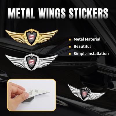 Wzbn2 Metal Car Eagle Angel Wings Badge Trunk Fender Decoration Sticker For Leon Mk1 Mk2 Ibiza Arosa Ateca Altea Cordoba Cupra FR