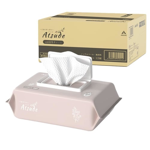 

AIRFRIC Atsude Baby Wipes, Thick, 99.99% Pure Water, Alcohol-Free, Fragrance-Free, Soft, Extra Thick, 80 Wipes, 12-Pack [Case Sold] (80 Wipes x 12 Box