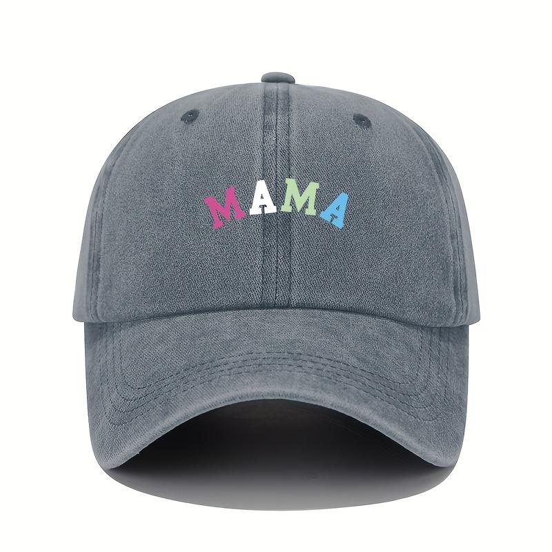 

MAMA patterned baseball cap lightweight sun hat with colorful letter print all season suitable for casual sports Adjustable серый