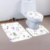 1/4 Flowers And Plants Shower Curtains, Toilet Seat Decoration, Shower Curtain With Carpet And Toilet Lid, 12 70.8X70.8 Inch Hoo
