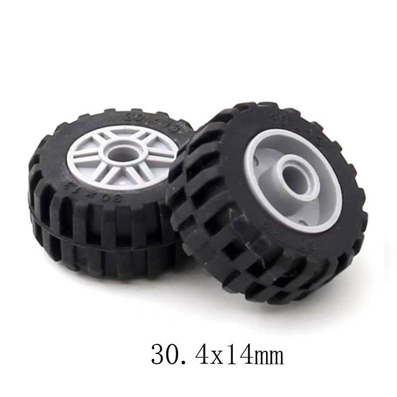 MOC High-Tech Tire Wheel Hub DIY Bricks Car Truck 44309 70695 15413 Construction Building Blocks Compatible Motorcycle Race Toys