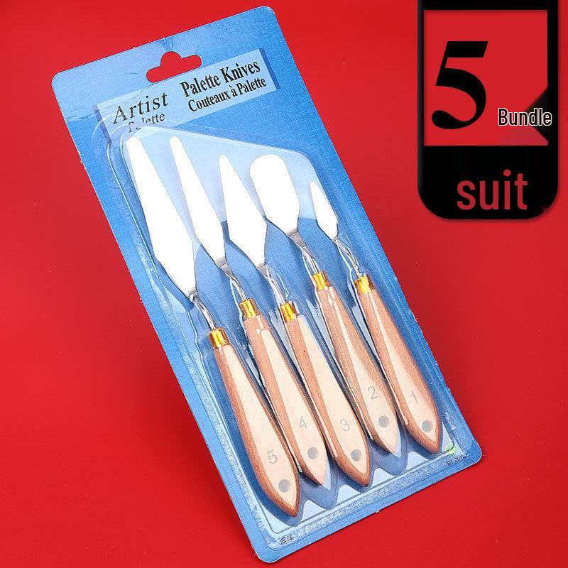 5-Piece Stainless Steel Palette Knife Set for Oil and Gouache Painting