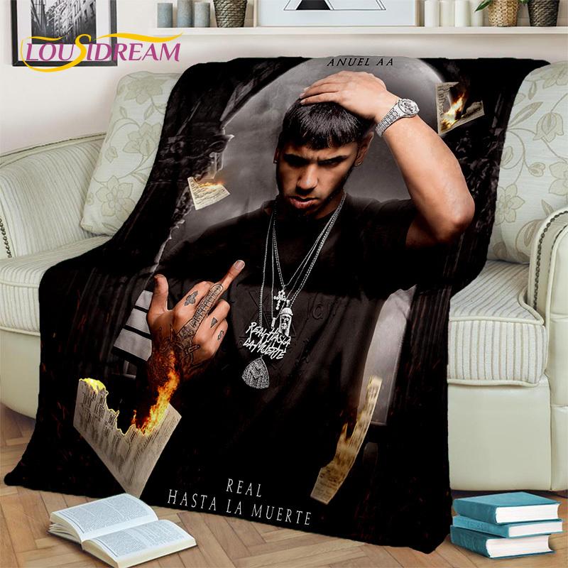 Hip Hopo dainininkas Free Anuel AA reperis pledas, minkštas plonas pledas namams, miegamajam, lovai, sofai, iškylai, kelionėms, biurui, vaikams