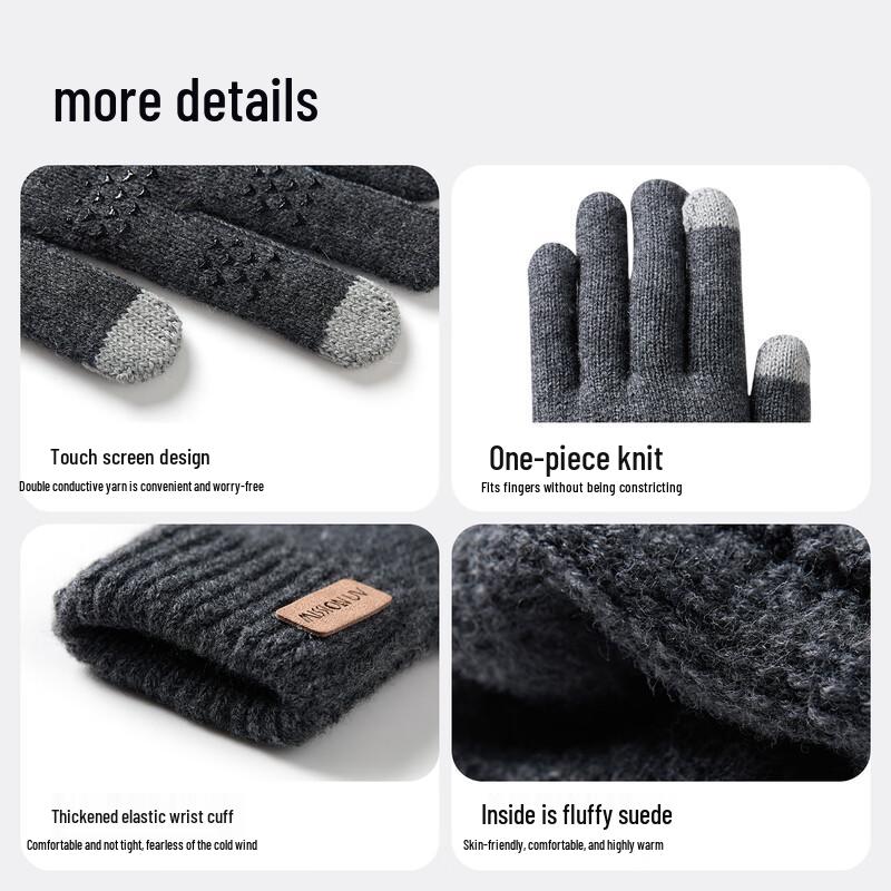 MISSION Men's Thermal Touchscreen Winter Gloves