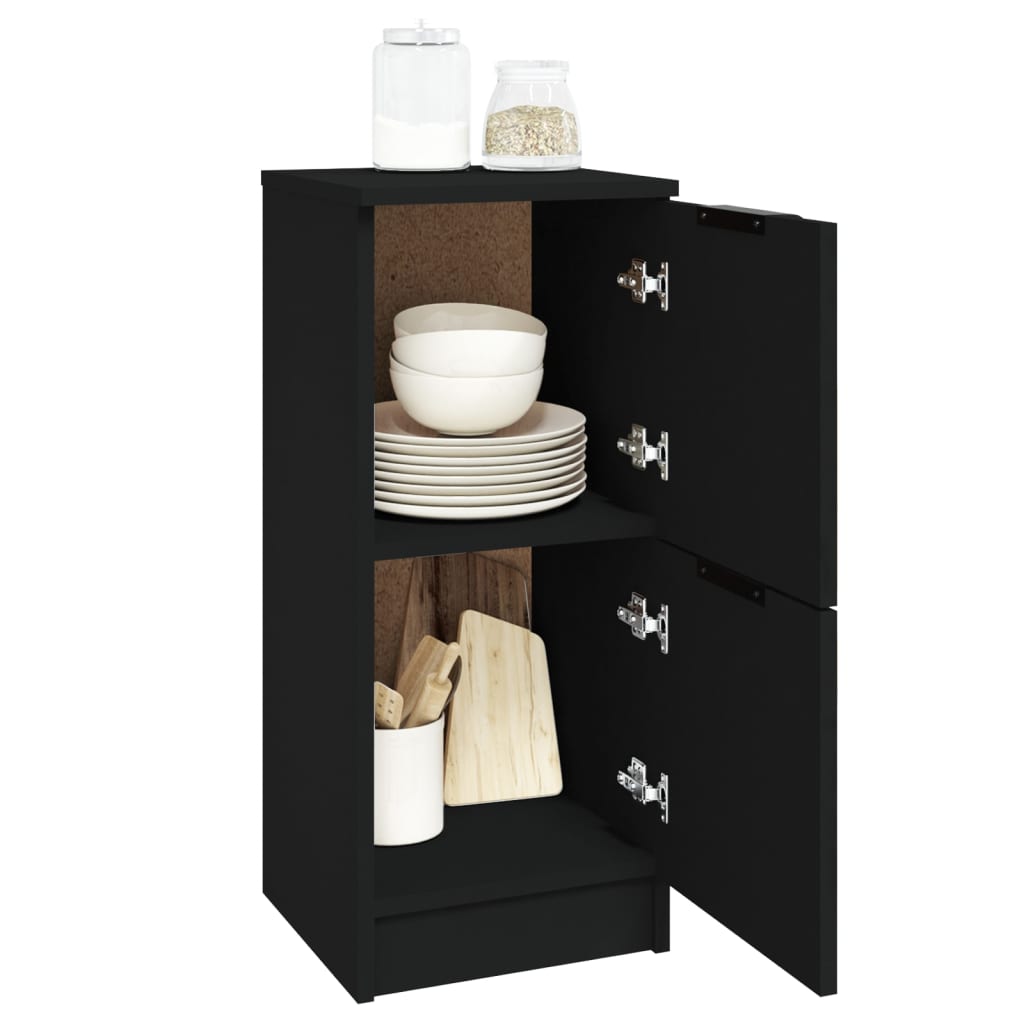 Sideboards 2 pcs Black 30 x 30 x 70 cm Engineered Wood