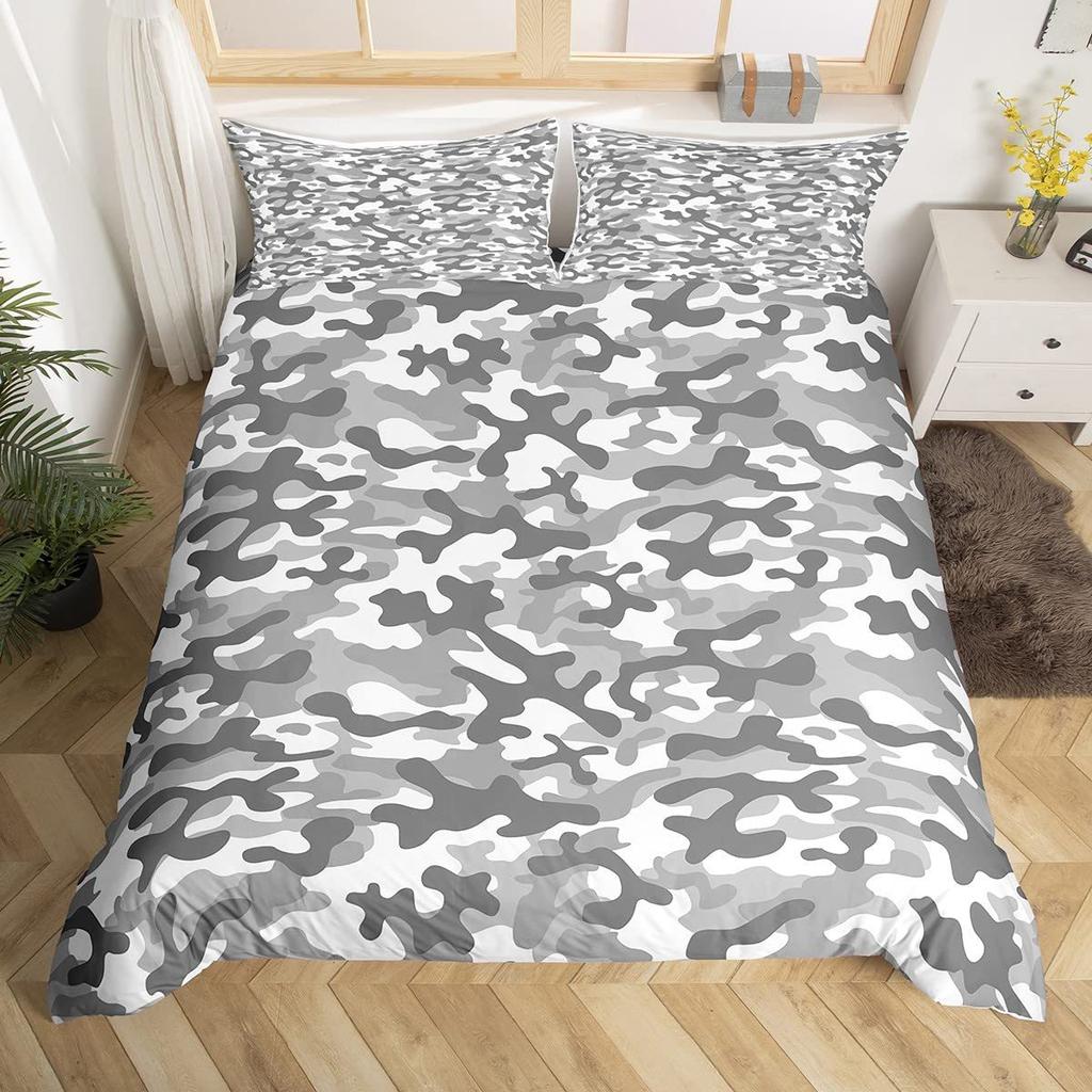 Red Camouflage Pattern Duvet Set Three-Piece Set Bedding Bedroom Decoration