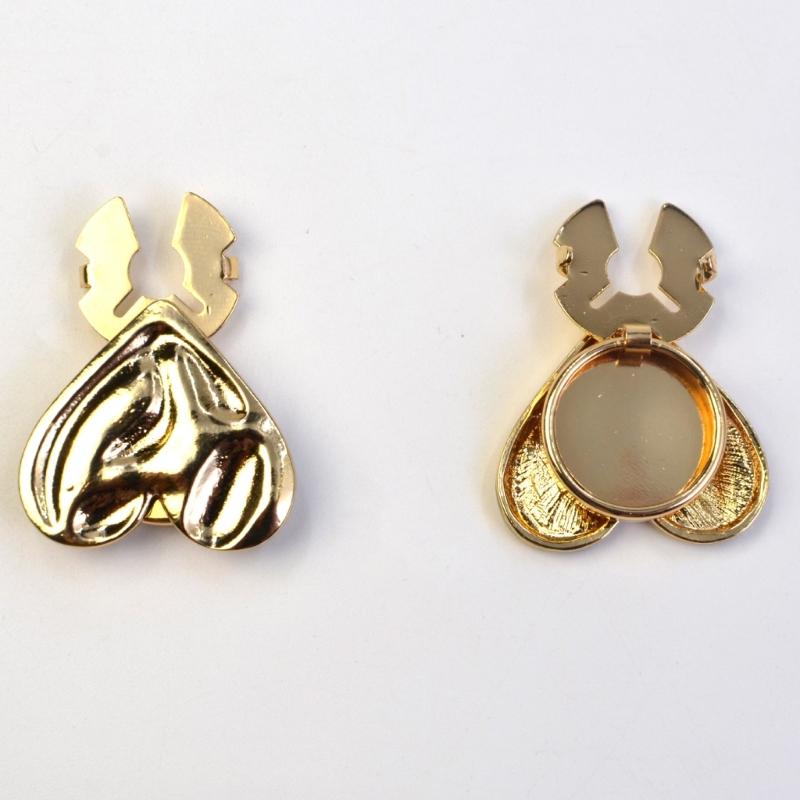 Metallic Heart Alloy Button Covers Decorative Cufflinks Clip for Men Women Uniform Dress Shirt Daily Outfit Decoration