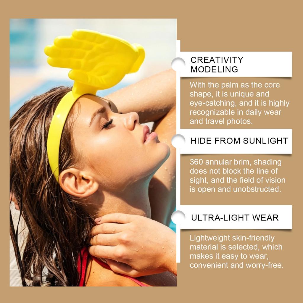 Creative Palm Sun Hat Lightweight Skin-Friendly Summer Outdoor Portable Adjustable Headband Unique Style Sun Protection Hat