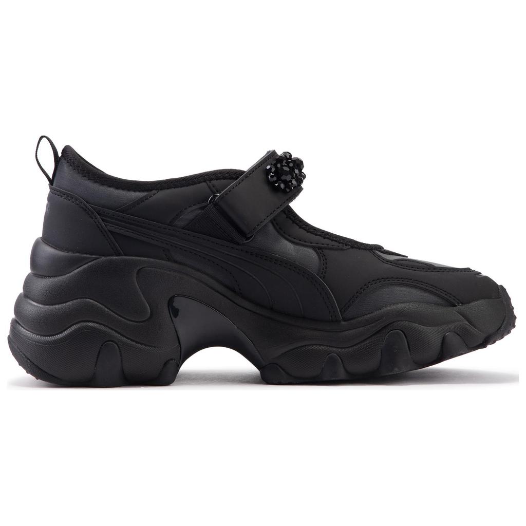 Puma Retro Hollow Out Thick Sole Mary Jane Low Top Casual Shoes Women sneaker Black Silver 399002-01