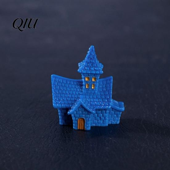 Outdoor Halloween Decoration 3Pcs Mini Resin Figurines, Miniature Pumpkin Ghost Grim Reaper Cake Topper Figure Castle Statue for Spooky Fairy Garden,