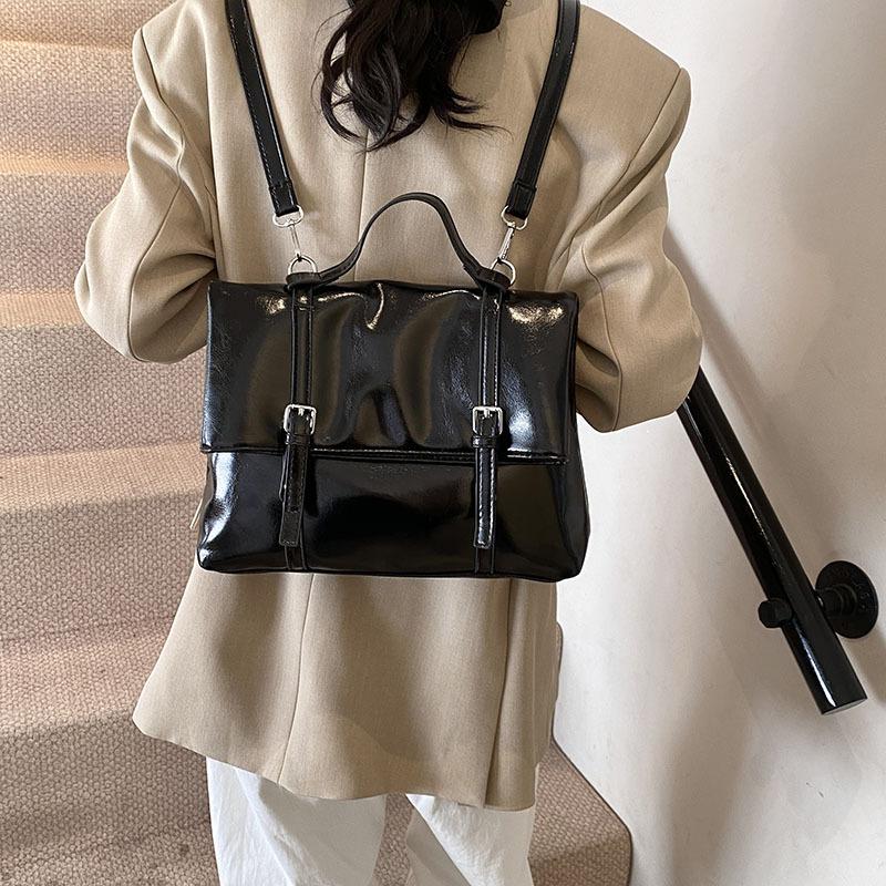 

2025 autumn and winter new white fashion trend large capacity retro backpack tote bag women s bag 30.5*10*24 чёрный