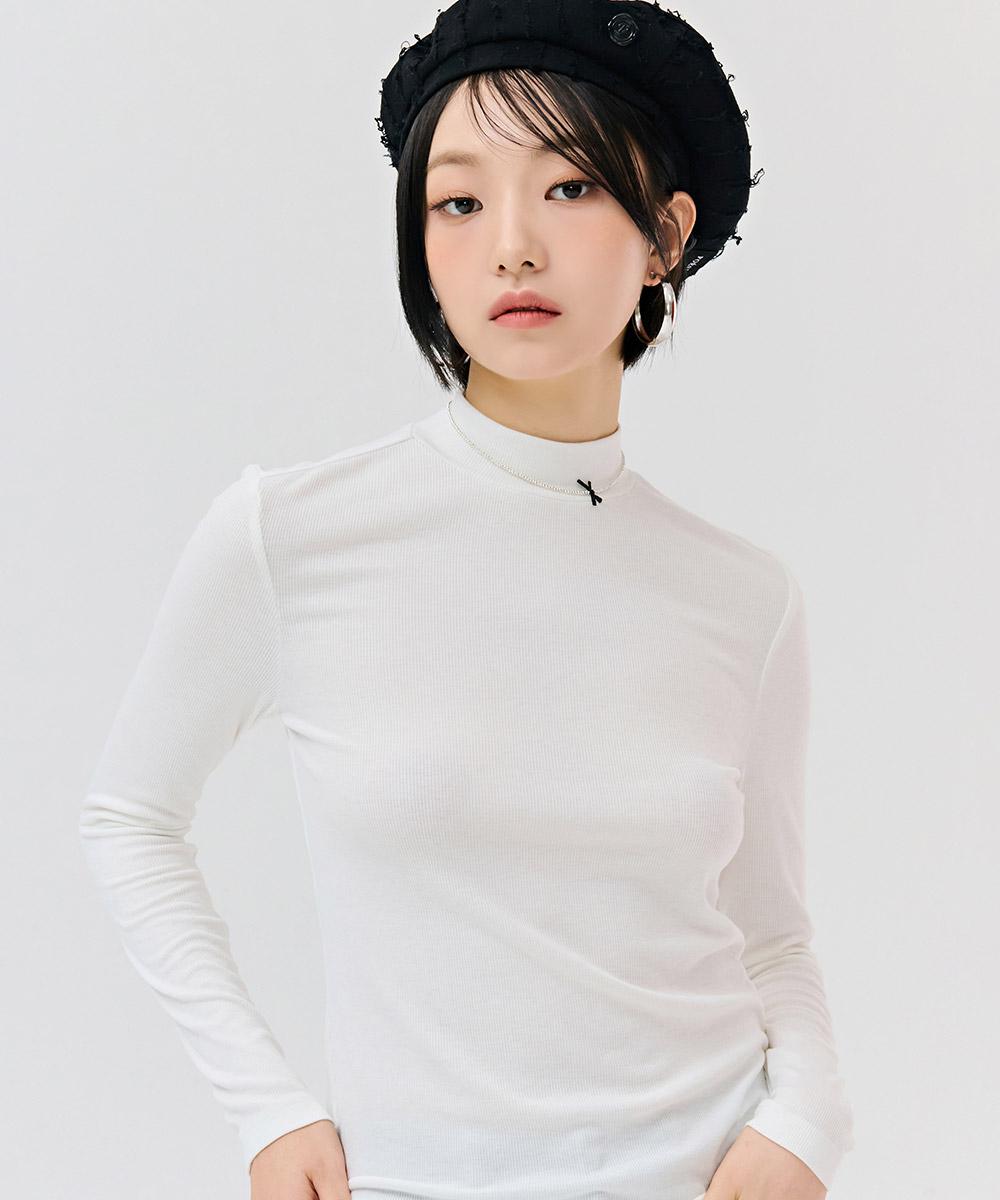 Chase Cult Women S Basic Mock Neck T-Shirt - White White/85