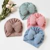 Infant Striped Hat with Bowknot Comfortable Cotton Blend Headwear Unisex Baby Striped Hat Comfortable for Boy & Girls