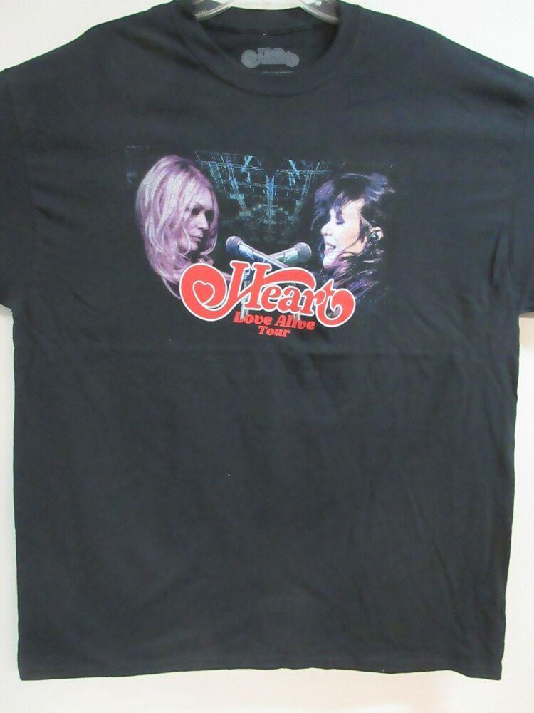 HEART ОФИЦИАЛЬНЫЙ МЕРЧ LOVE ALIVE 2019 МУЗЫКАЛЬНЫЙ КОНЦЕРТ ГРУППЫ 2XL / XXL Унисекс Футболка L