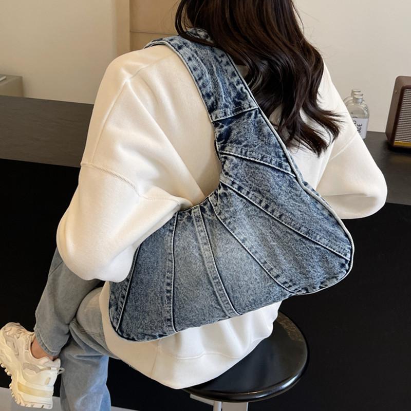 Denim Half-moon Shoulder Bags for Women Women's Bags and Purses Female Bags Large Bag