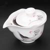 Anti-scalding teapot ceramic cover bowl large tea cup Kung Fu tea set Sancai Pu'er tea bowl hand-held teapot white porcelain