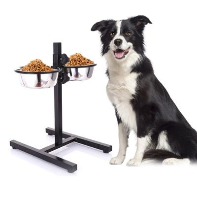 Nerezová nastavitelná miska pro psy pro domácí mazlíčky, čtyřnohé umyvadlo na vodu na podlahu