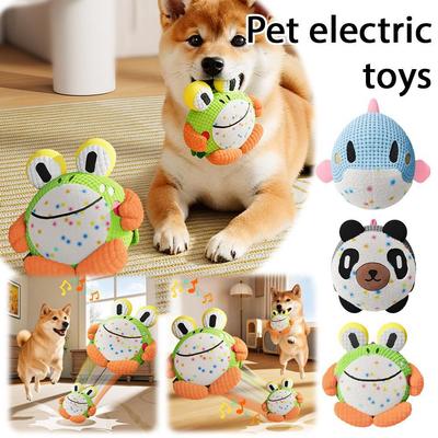 Interactive Dog Toys, 2026 New Active Moving Pet Plush Toy USB Charge Washable Disassemblable Plush Squeaky Dog Toy For Dogs