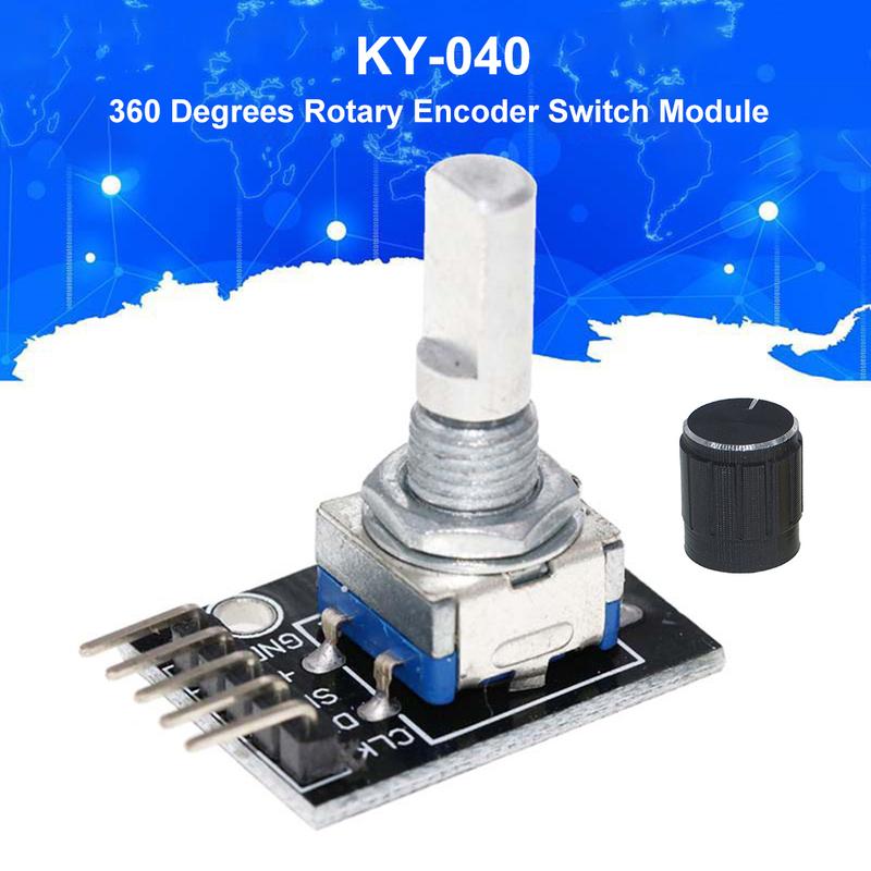 1-50pcs KY-040 HW-040 Rotary Encoder Module with Knob Cap Brick Sensor Switch Development Board Module for Arduino 360 Degrees