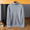 Men's High Neck Cashmere Wool Sweater - Solid, Thickened, Long Sleeve Knitwear for Autumn/Winter.
