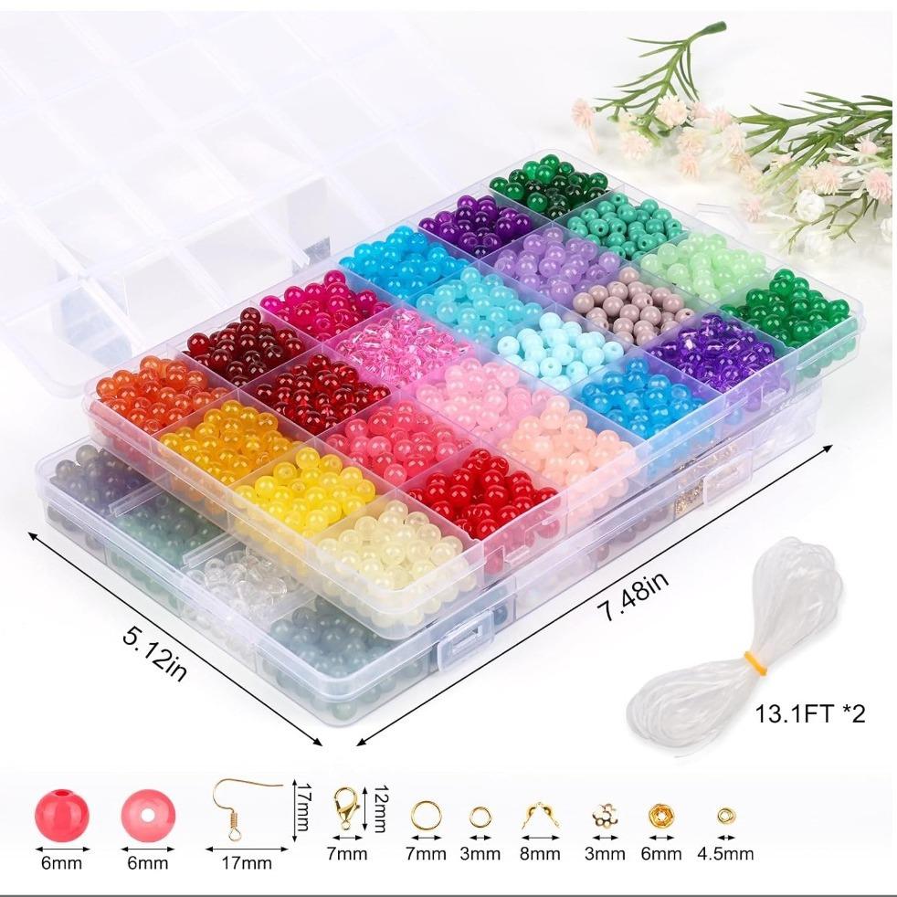 3000 6mm Szklane Galaretkowe Podwójne Koraliki Bransoletka Naszyjnik Akcesoria do Biżuterii DIY