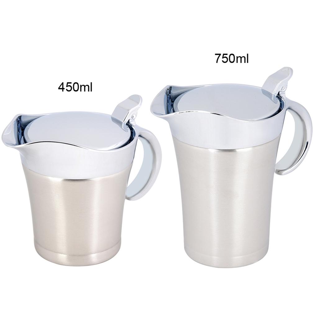 1PC Home Dining & Catering Essential 304 Stainless Steel Thermal Insulated Sauce Gravy Pot Serving Jug