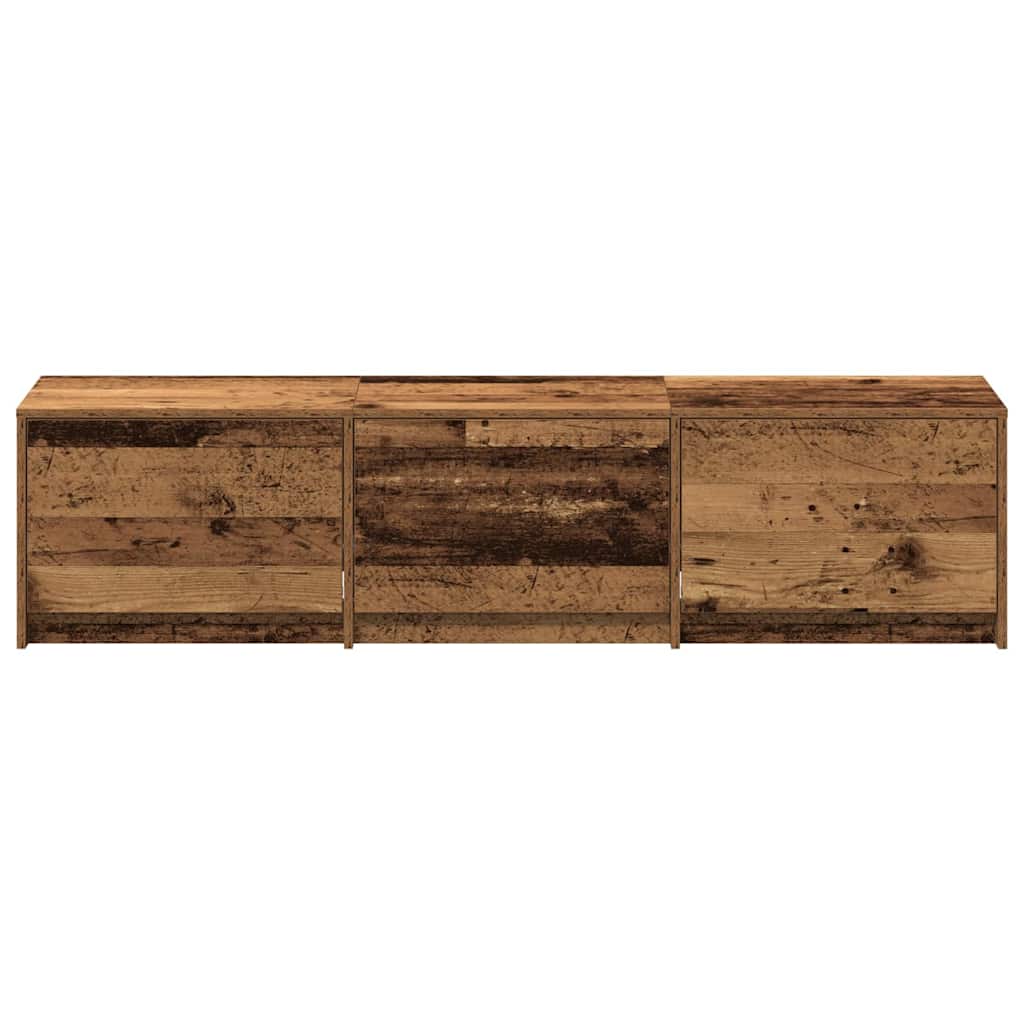 TV Stand with LED Lighting Reclaimed Wood Look 165 x 34 x 40 cm Particleboard