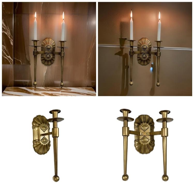 Luxurious Iron Wall Sconce Metal Candle Holders European Vintage Styles Hanging Candlestick for Party Gatherings Decors