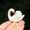 Miniature Swan Figurine Mini White Swan Resin Statue Realistic Animal Ornament Dollhouse Fairy Garden Micro Landscape Decoration