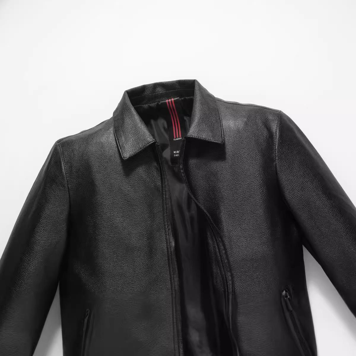 Весна и осень новая кожаная куртка мужская куртка тренд свободная повседневная мужская — фото 2