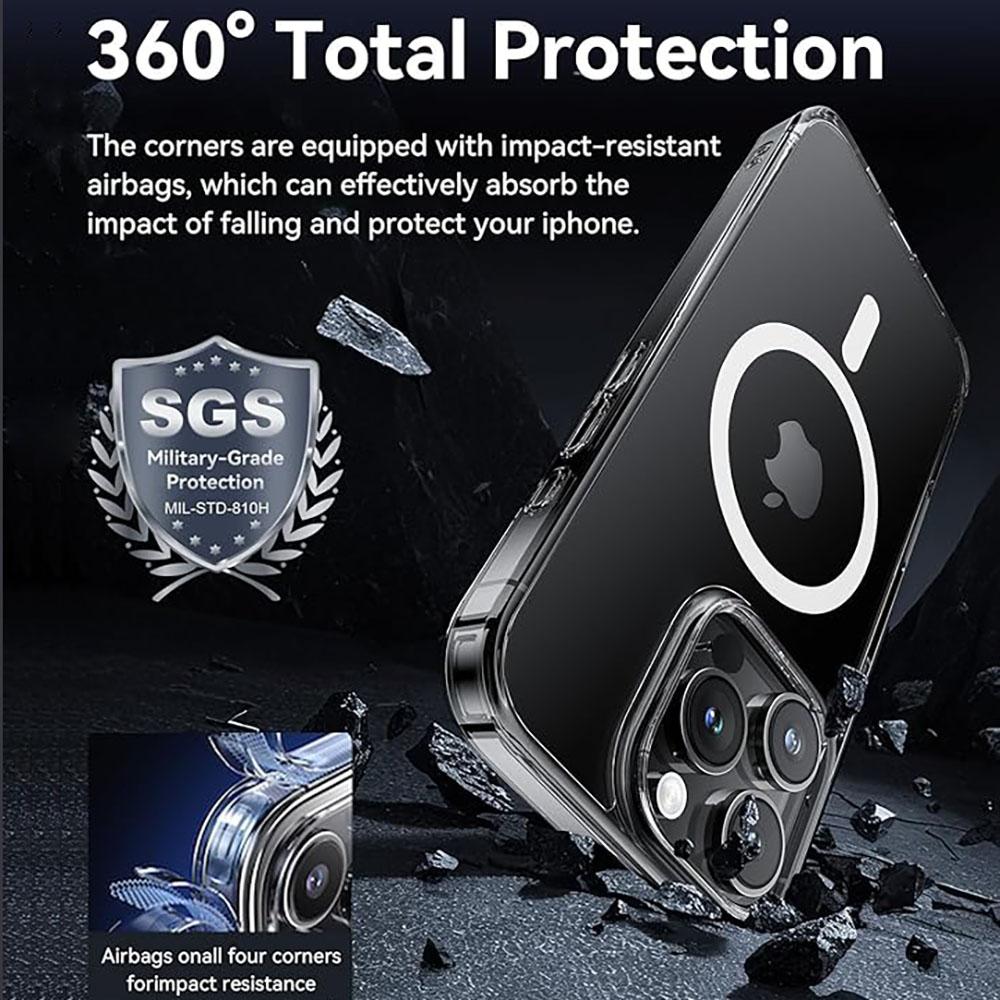 For Magsafe Clear Magnetic Wireless Charge Phone Case For iPhone 16 15 14 13 12 11 Pro XR XS Max 7 8 Plus Transparent Case Cover