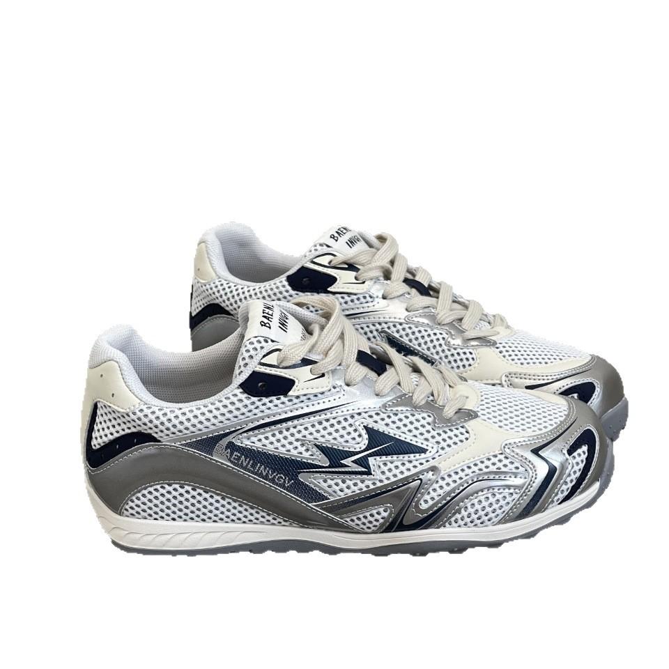 Retro mesh casual sports dad shoes women's versatile fashion silver laser couple casual sports Forrest Gump shoes