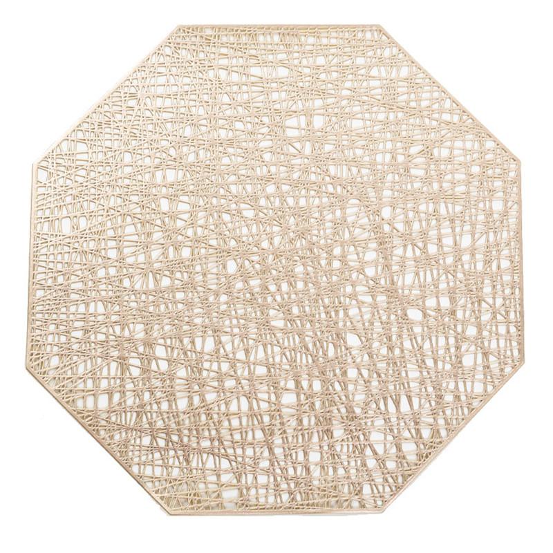 1Pc Large 38x38cm Octagonal Hollow Insulation Pad PVC Anti-scald Table Mat Restaurant Dinner Placemat Coaster