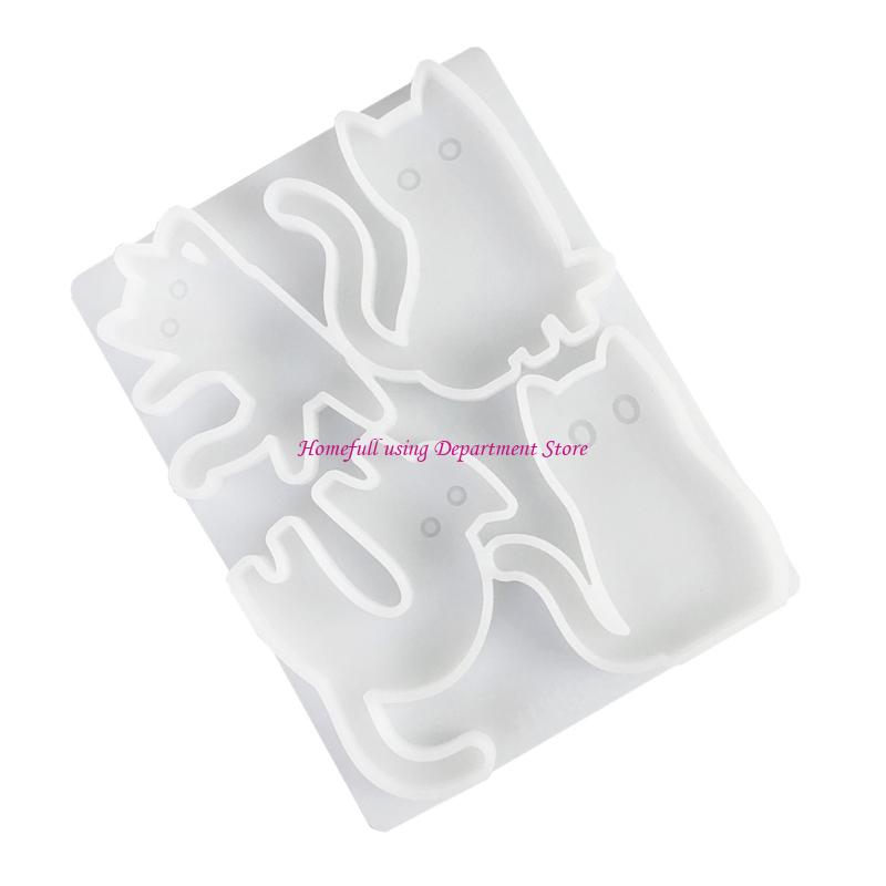 Kitten Silicone Molds 4 Cavities Puss Silicone Molds for Candle Soap CN