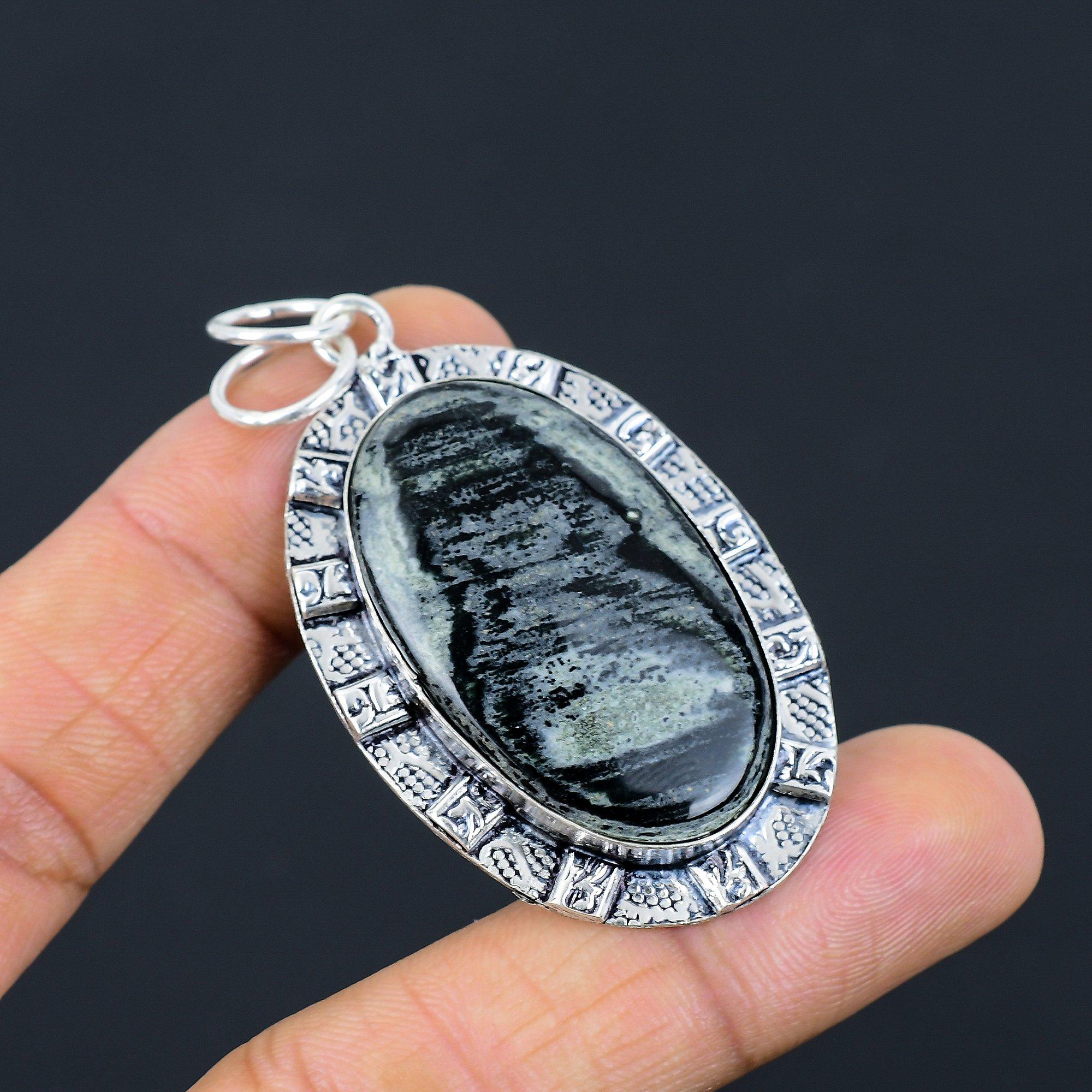 Womens day Sale 925 Sterling Silver Natural Kambaba Jasper Boho Pendant Jewelry