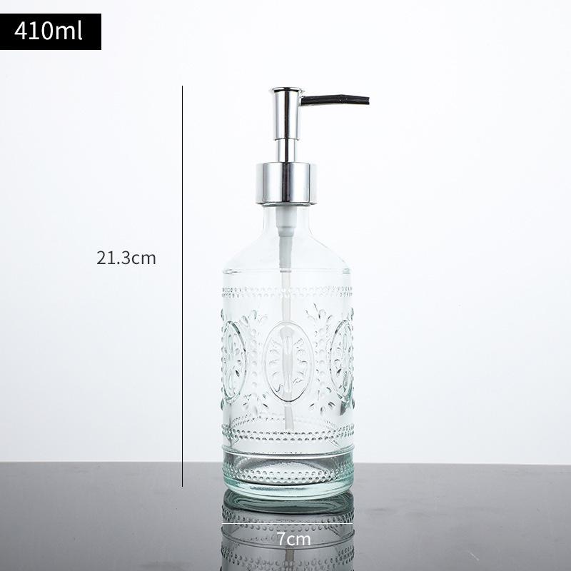 Transparent Glass Pump Bottle for Soap, Shampoo, & Shower Gel