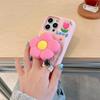 Cute 3D Floral Bracket Soft Silicone Case Flower Stand Holder Cover for iPhone 16 15 14 13 12 11 Pro Max 7 8 Plus X XS Max XR