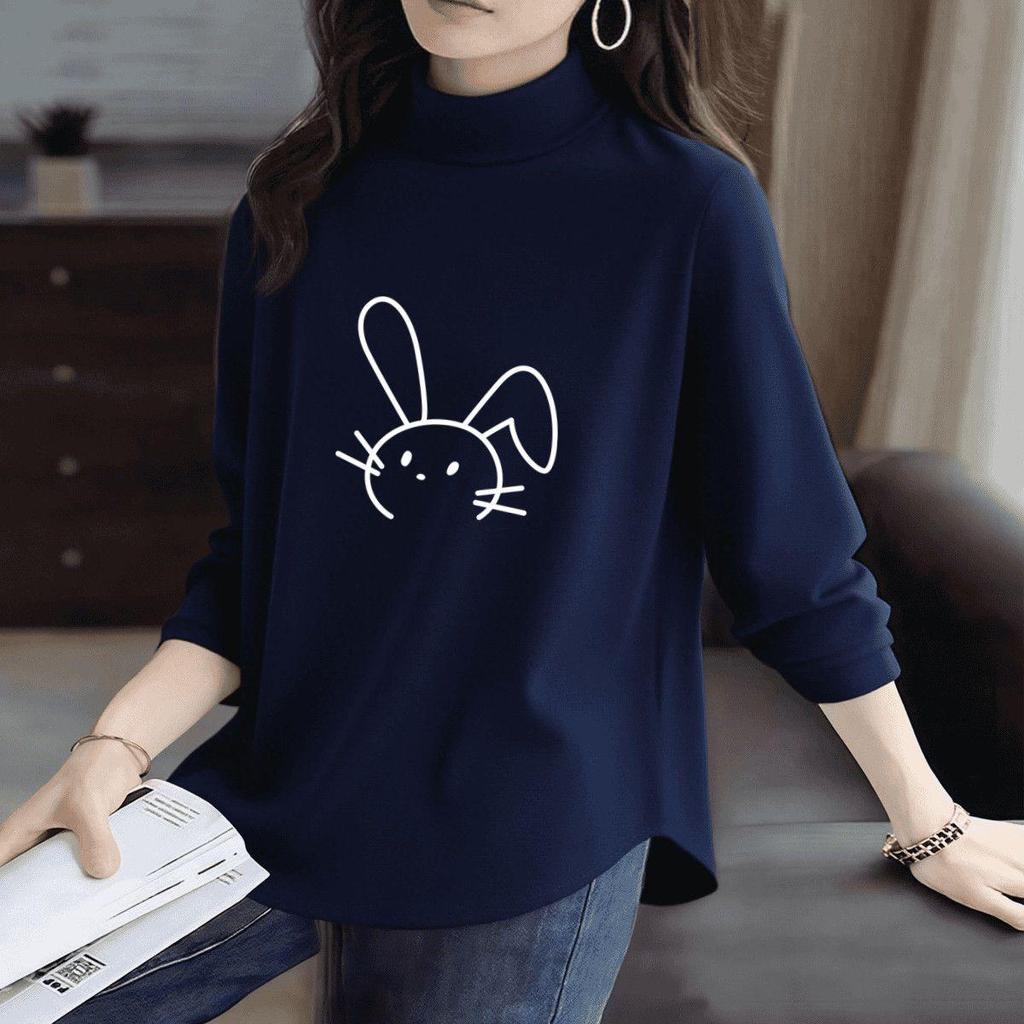 Cozy Fleece-Lined Slim-Fit Long-Sleeve T-Shirt with Half-High Collar - Perfect for Autumn and Winter