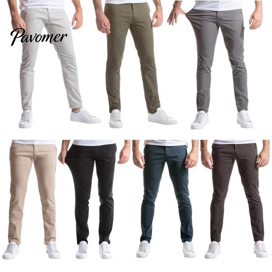 Breathable Autumn Winter Chinos Men Twill Trousers, Slim Fit Stretch Pants, Solid Color Versatile Slimming Leg Trousers Straight Casual Pants