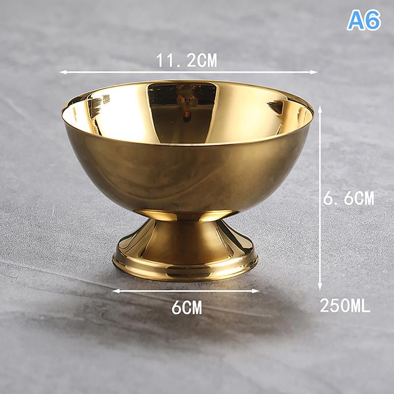 1pc Ice Cream Goblet Dessert Cup Stainless Steel Goblet Cup Ice Cream Dessert Salad Bowl Fruit Plate Snack Dish KTV Bar Supplies