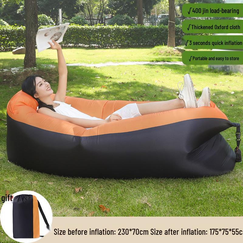 Inflatable Pillow-Style Sofa: Portable, Foldable Outdoor Air Bed for Lazy Lounging