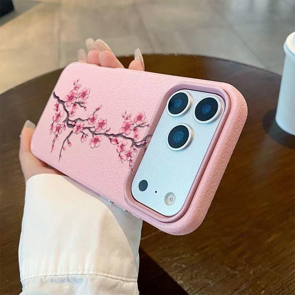 Pink Peach Blossoms Phone Case For iPhone 16 Pro Case iPhone 13 15 11 12 14 Pro Max 16e 15 Plus 17 Air Shockproof Cover