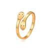 Adjustable Punk Style Stainless Steel Double Snake Ring for Women