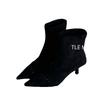 Französische spitze genähte kurze Stiefel Damen 2025 Herbst Ärmel elastische dünne Stiefel dünner Absatz Temperament Mode Stiefel und Stiefeletten